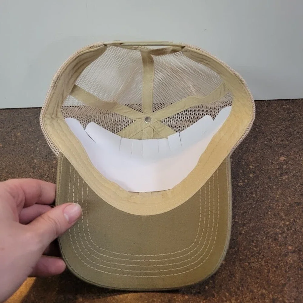 Plant Lady Script Hat Olive & Beige Strap Back Adjustable Baseball Cap